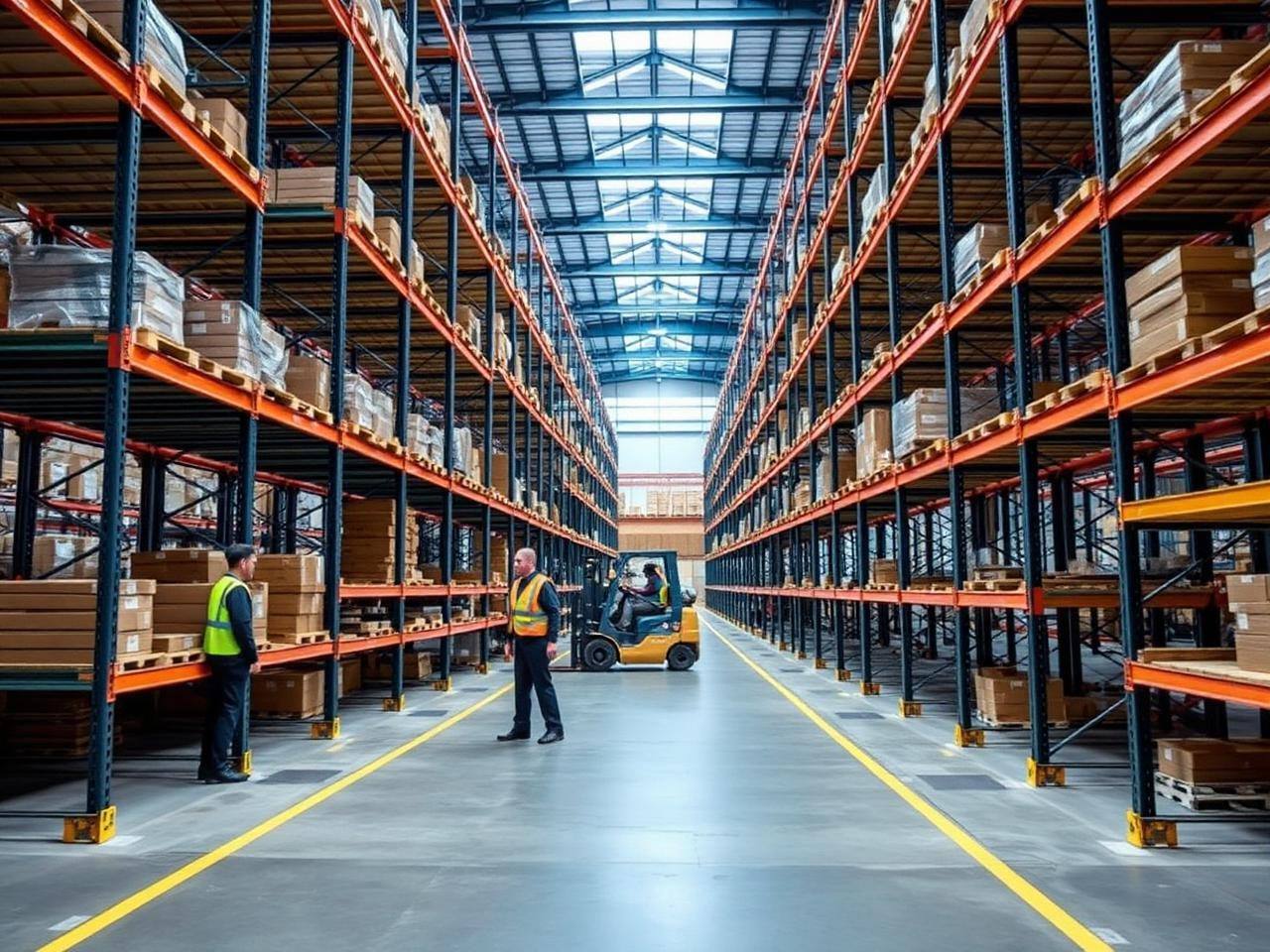 Nedtagning og opkøb af pallereoler i et industrilager